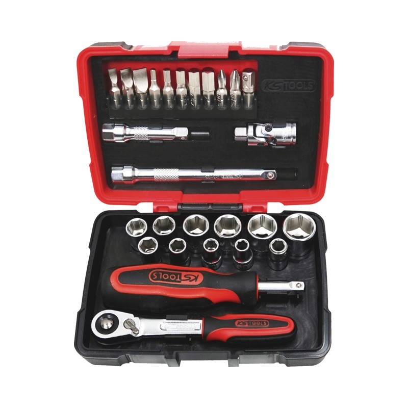 DOUILLES ET ACCESSOIRES 1/4" ULTIMATE COFFRET 27 PIECES