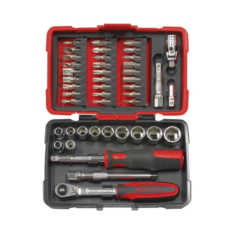 DOUILLES ET ACCESSOIRES 1/4" ULTIMATE COFFRET DE 44 PIECES