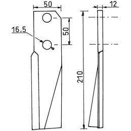 LAME CULTILABOUR 50X12 DROITE 51916500  KUHN