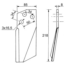 LAME DECROTTEUR CULTITILLER 85X8 GAUCHE 51916810 KUHN