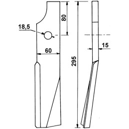 LAME CULTITILLER 60X15 DROITE EL140N KUHN
