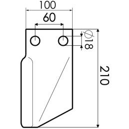 LAME DECROTTEUR CULTILABOUR 100X12 GAUCHE 52360000 KUHN