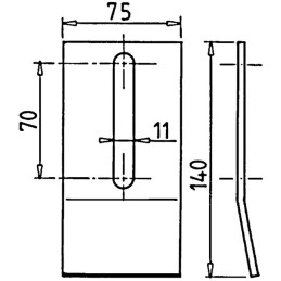 PLAQUETTE DE DECROTTEUR 75X3X140 STANDARD
