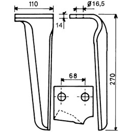 DENT DE HERSE GAUCHE 301 BELRECOLT KUHN