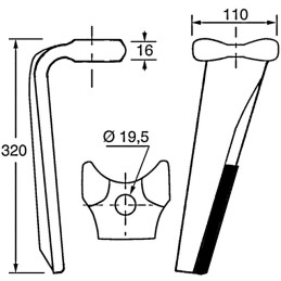 DENT GAUCHE HR1002/1003 REVETUE DURAKUHN KUHN