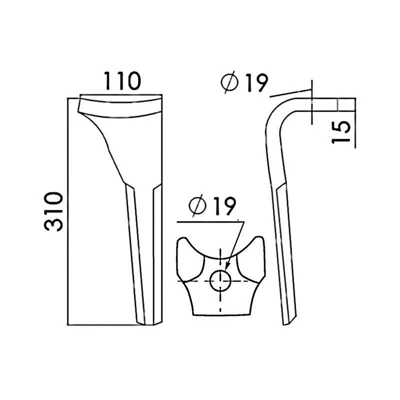 DENT DE HERSE TWIN-FIT DROITE OPTIMIX HR1002S/3 KUHN