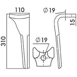 DENT DE HERSE TWIN-FIT G OPTIMIX HR1002S/3