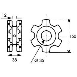 NOIX 10X35Ø 35  A5110318 OR. KUHN
