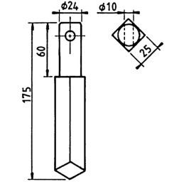 DENT DE ROTOTIL 25X25 D24 ORIGINE