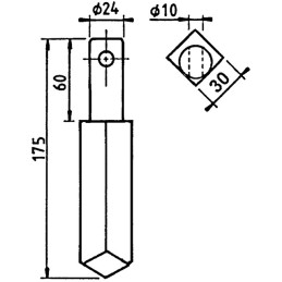DENT DE ROTOTIL 30X30 D24 ORIGINE