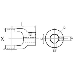 MACHOIRE EXTERIEURE ALESAGE 25 CLAV8 + VERROU VIS CR22x55