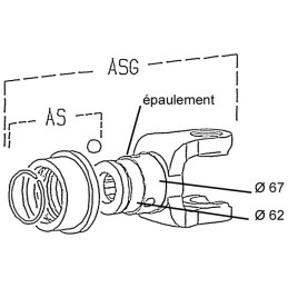 MACHOIRE EXTREMITE 1''3/4 6C ASG CR42X104