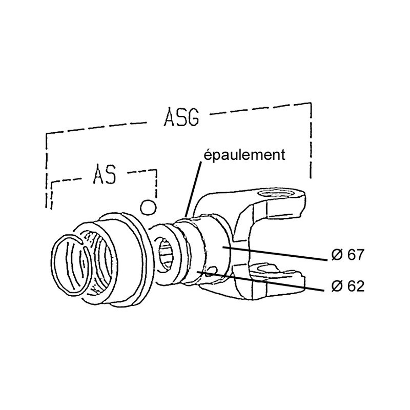 MACHOIRE EXTREMITE 1"3/8 6C ASG CR36X89