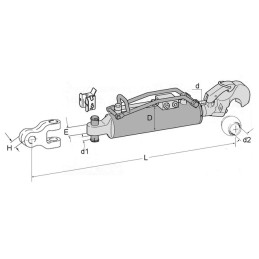 BARRE DE POUSSEE HYDRAULIQUE AVEC AMORTISSEUR SANS CHAPE-CROCHET LG 537-722 CAT3