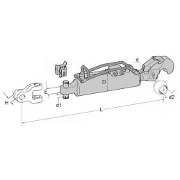 Barre de poussée hydraulique cat3 600-785 185cv Walter