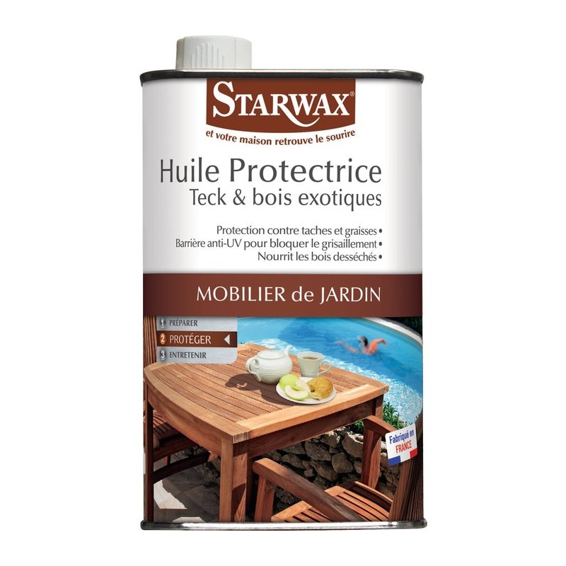 Huile protectrice teck et bois exotiques