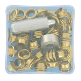 Œillets de bâche laiton Chapuis - Avec outil de pose - Diamètre 6 mm - Vendu par 50