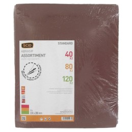 Papier corindon auto-agrippant 230 x 280 mm SCID - Grain 40, 80, 120 - Vendu par 6