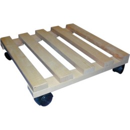 Porte plante en bois à roulette Masy - Longueur 35 cm