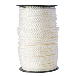 Drisse polyamide tressé blanc Corderies Tournonaises - Longueur 100 m - Diamètre 8 mm