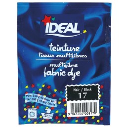 Teinture tissu main-machine Ideal - Sachet 15 g - Noir n°17