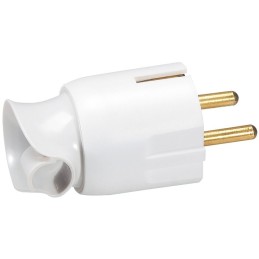 Fiches plastique à orientation du câble 2P+T 16 A Legrand - Mâle - Blanc