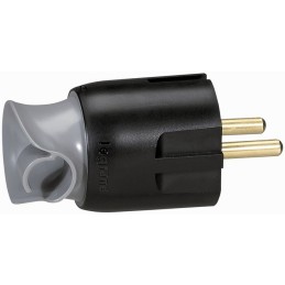 Fiches plastique à orientation du câble 2P+T 16 A Legrand - Mâle - Noir