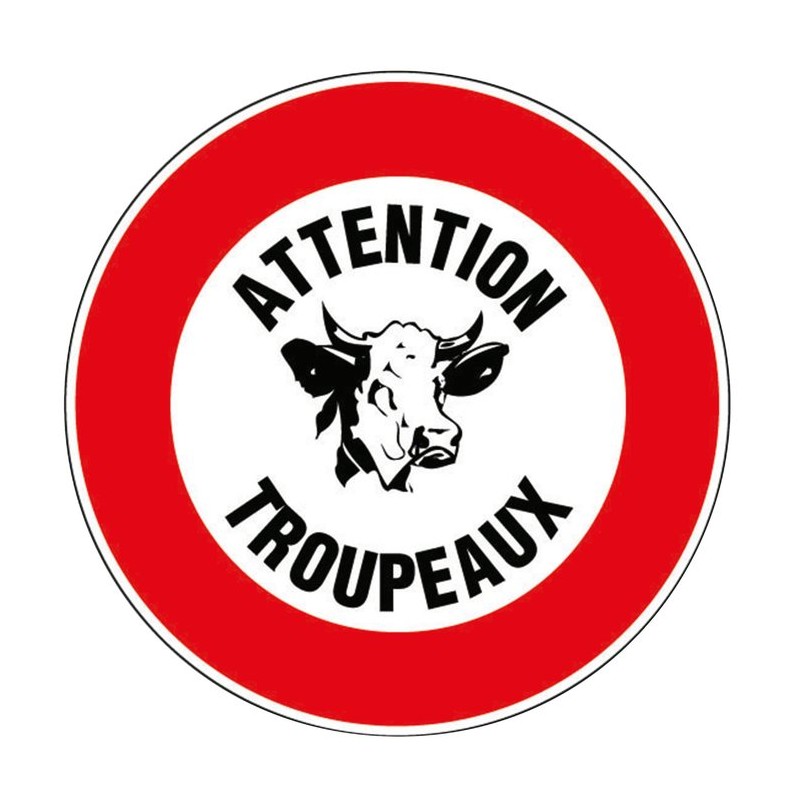 Disque plastique diamètre 30 cm Novap - Attention troupeaux