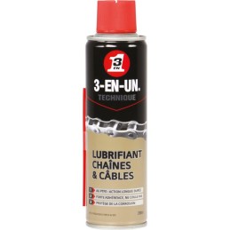 Lubrifiant chaines et câbles au PTFE 3en1 - Aérosol 250 ml