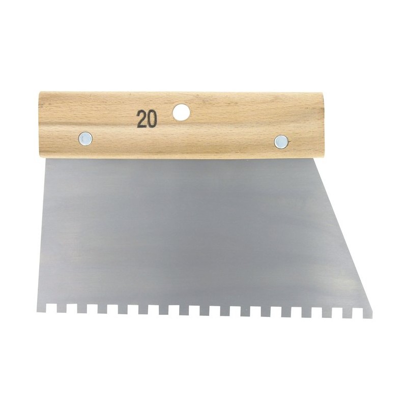 Couteau à colle Outibat - Denture carrée pour ciment colle - 6 x 6 mm - Dimensions 200 mm