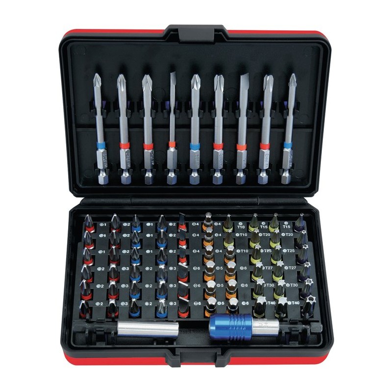 Jeu d'embouts de vissage à code couleur - 71 pcs  TORSIONpower - KS TOOLS