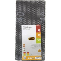 Patin maille auto-agrippant - SCID - 93 x 190 mm - Grain 40 x 2 - 80 x 4 - 120 x 4 - Vendu par 10