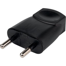 Fiche électrique - Plate - Dhome - 2P - 6 A - Mâle - Noir