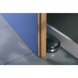 Bloque porte buttée Mottez - Nickelé mat - Diamètre 100 mm