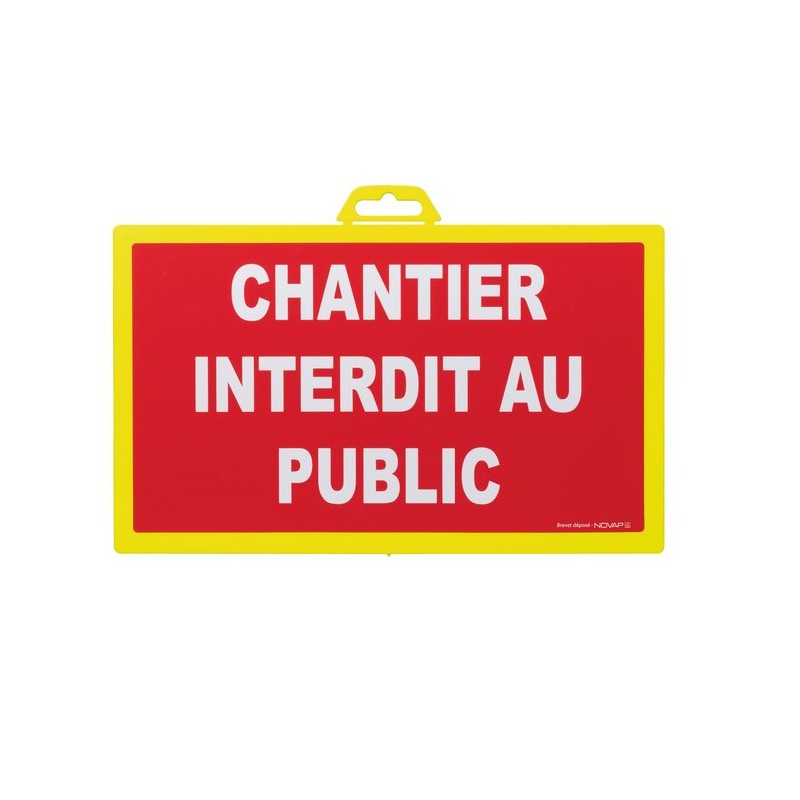 Panneau de signalisation chantier interdit au public Novap - 330 x 200 mm