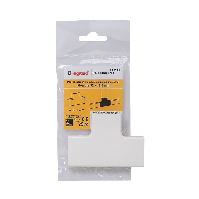 Système de moulure 32 x 12,5 mm Legrand - Té de dérivation