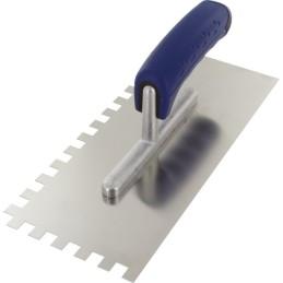 Platoir lame acier inoxydable dentée sur deux cotés Outibat - Denture de 10 x 10 - Dimensions 280 x 120 mm