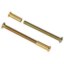 Visserie pour poignée de porte DT 2000 - Laitonne poli - 2 vis + 2 douilles