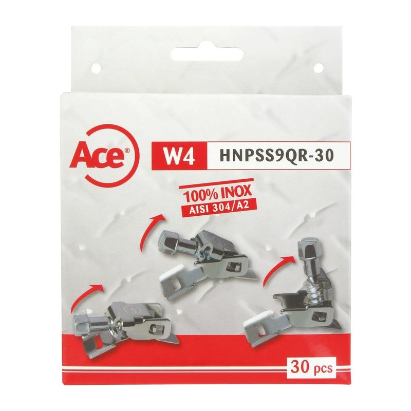 Collier de serrage Ace - 30 boitiers 9 mm - Inox