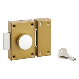 Verrou de sureté à bouton et cylindre PVM - Longueur 40 mm