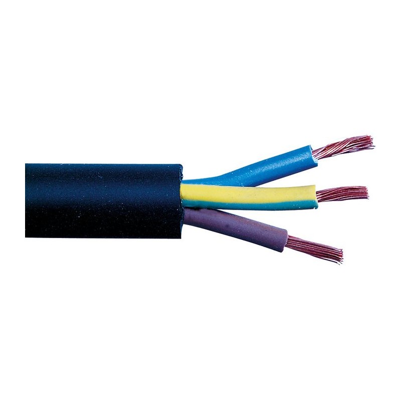 Câble H07 RN-F noir 1,5 mm² Sermes - Couronne 50 m - 3G 1,5 mm²