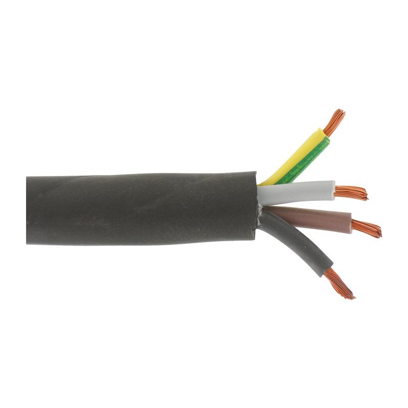 Câble H07 RN-F noir 2,5 mm² Sermes - Couronne 50 m - 4G 2,5 mm²