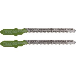 Lame de scie sauteuse bois accroche en T SCID - Epaisseur 1,25 mm - Longueur 75 mm - Vendu par 2