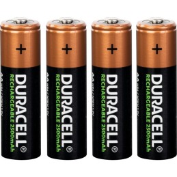 Piles rechargeables AA Duracell - Blister de 4 - LR06 - 2500 mAh