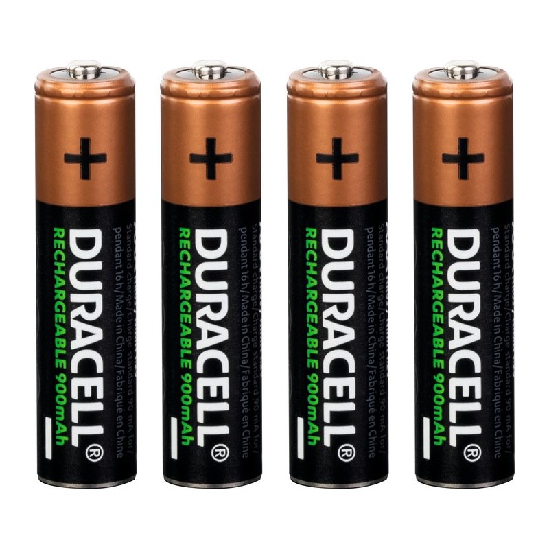 Piles rechargeables AAA Duracell - Blister de 4 - LR03 - 900 mAh