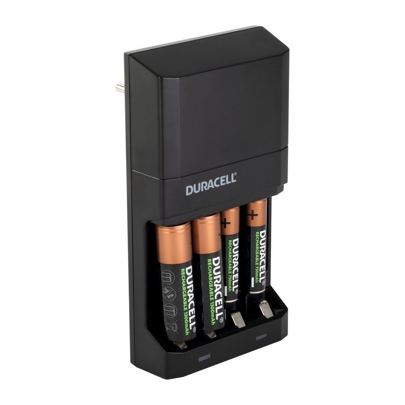 Chargeur high speed - Duracell - 15 minutes de charge pour 4 h d'utilisation - Charge rapide - Pour piles AA et AAA