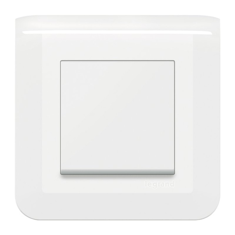 Va-et-vient Mosaic 10A blanc complet avec plaque et fixation à vis Legrand