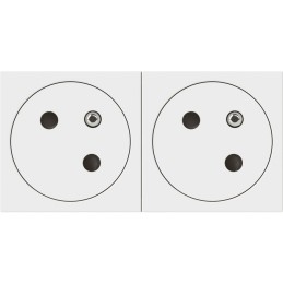 Double prises 2 x 2P+T à 45° Legrand - Mosaïc - 4 modules