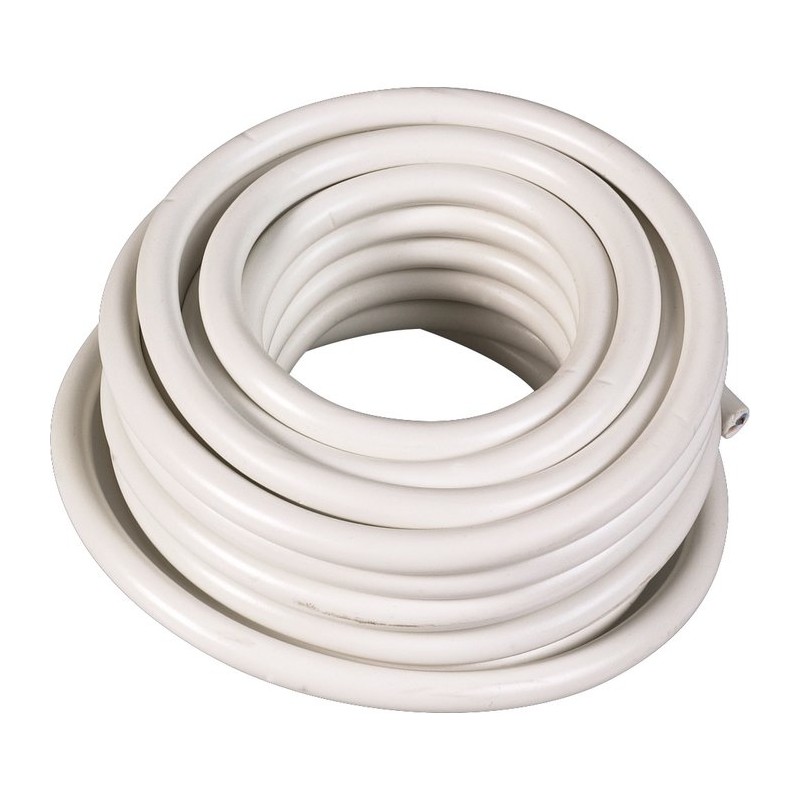 Câble H05 VV-F 1,5 mm² - Couronne 50 m - 2 x 1,5 mm² - Blanc