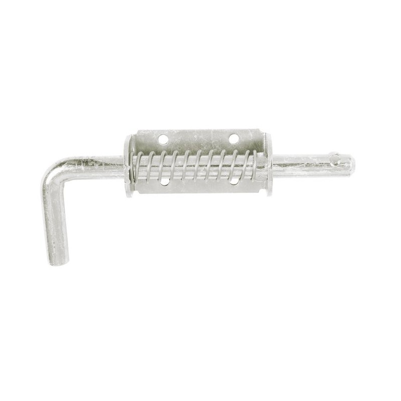 Verrou pistolet zingué HQ à ressort Jardinier Massard - Pêne 14 mm